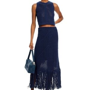 Crochet Tank Top and Crochet Fringe Maxi Skirt